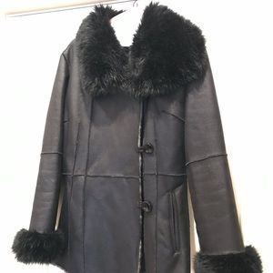 VELVET black jacket with faux fur collar and cuffs